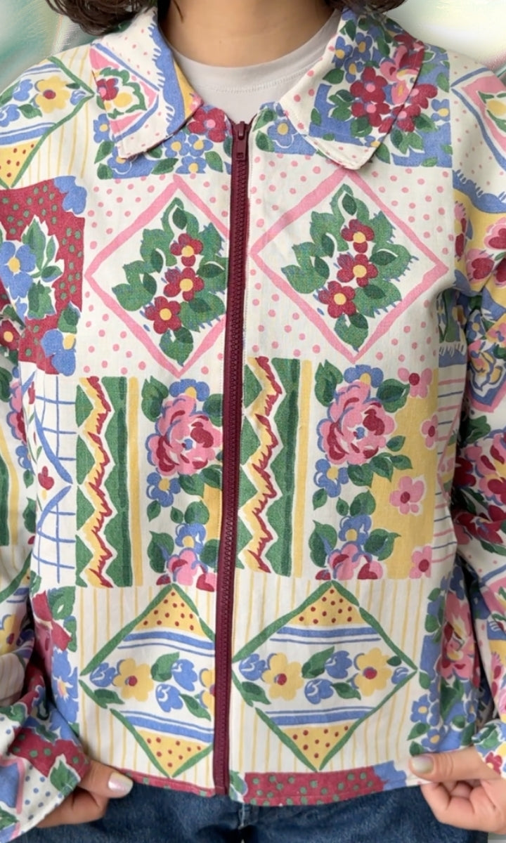Veste légère en tissu effet patchwork