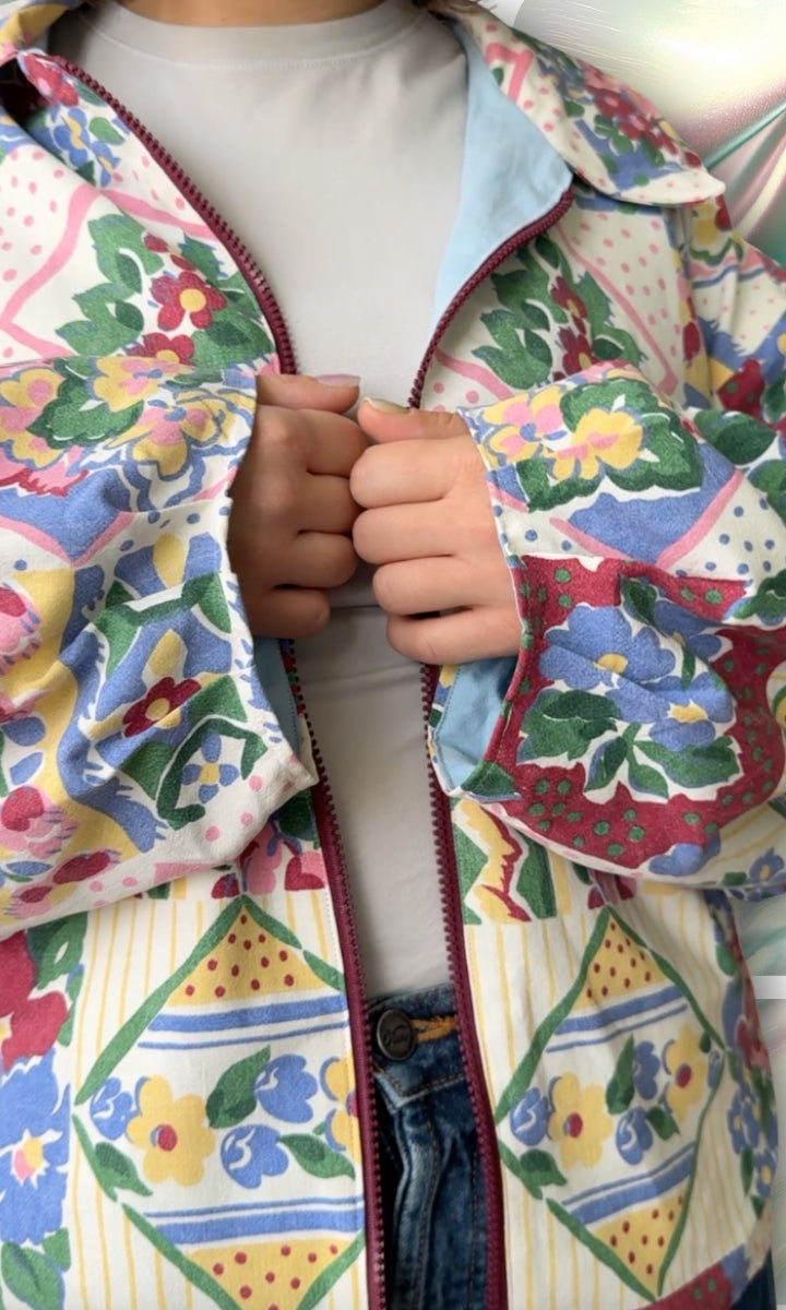 Veste légère en tissu effet patchwork