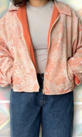 Veste légère en tissu vintage à fleurs roses